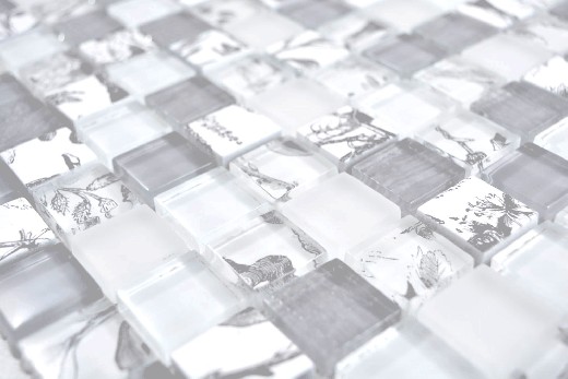 Hand sample square Crystal mix super white/beach wall tile backsplash MOS74-2000_m