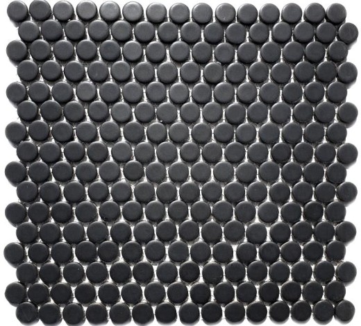 Mosaic tile ceramic button black matt MOS10-0311
