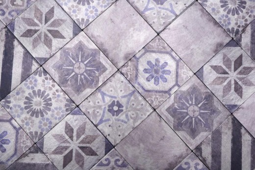 Self-adhesive mosaic mat aluminum retro look multicolored purple gray Africa ornament - MOS200-U05