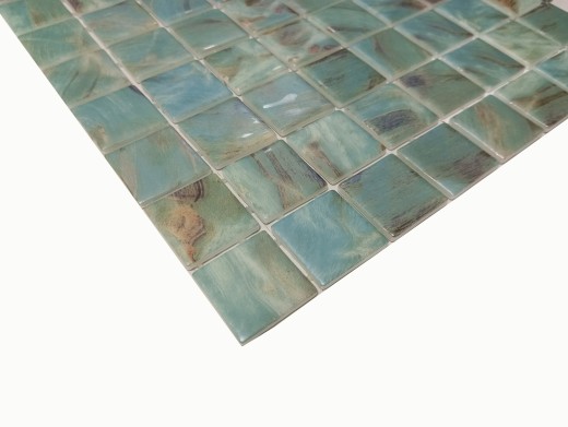 Swimming pool mosaic pool mosaic glass mosaic aquamarine shimmer green turquoise gray cream silver wall floor kitchen bathroom shower MOS220-71383U