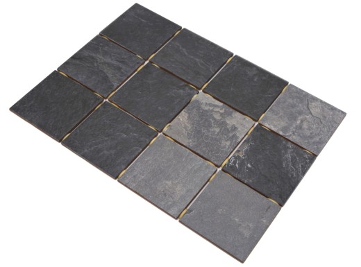 Ceramic mosaic tile Grey Anthracite Black Matt Stone effect Piastrella MOS22-BH493_f | 10 mosaic mats