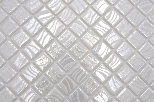 Mosaic tile pool mosaic swimming pool mosaic white cream silver gloss metallic shower wall SPAIN - MOS220-78252U_f