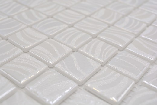Mosaic tile pool mosaic swimming pool mosaic white cream silver gloss metallic shower wall SPAIN - MOS220-78252U_f