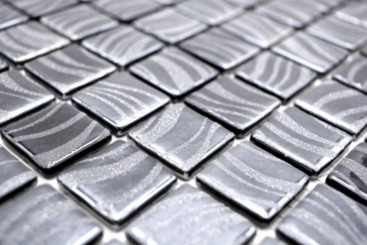 Mosaic tile pool mosaic swimming pool mosaic black graphite silver shower wall SPAIN - MOS220-78253U_f