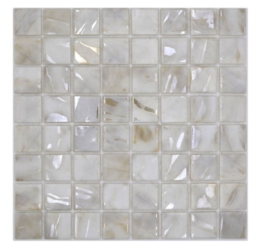 Hand-painted pool mosaic pool mosaic glass mosaic ivory cream beige shimmer iridescent wall floor kitchen bathroom shower - MOS220-71380U_m