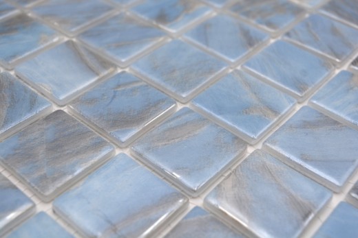 Hand pattern swimming pool mosaic pool mosaic glass mosaic marbled shimmer gray cream silver wall floor kitchen bathroom shower - MOS220-71382U_m