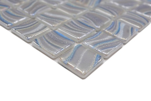 Hand pattern mosaic tile pool mosaic swimming pool mosaic silver blue gold turquoise accents shower wall SPAIN - MOS220-78254U_m