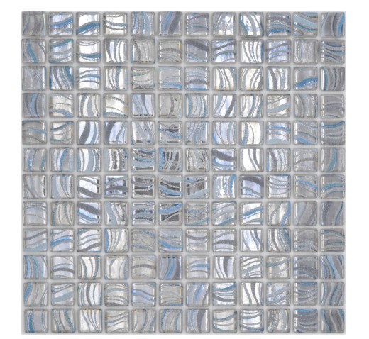Hand pattern mosaic tile pool mosaic swimming pool mosaic silver blue gold turquoise accents shower wall SPAIN - MOS220-78254U_m
