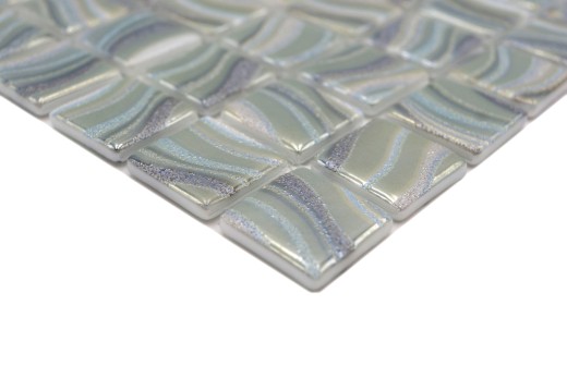 Hand sample mosaic tile pool mosaic swimming pool mosaic light greenish bluish metallic shower wall SPAIN - MOS220-78256U_m