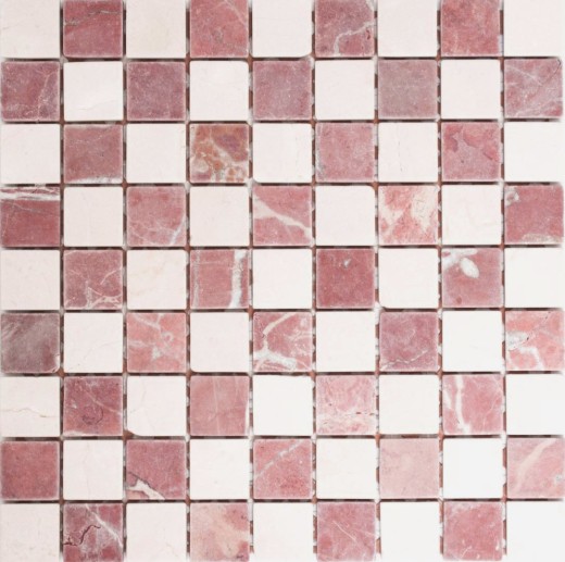 Mosaic tile marble natural stone cream beige red random MOS42-1004_f