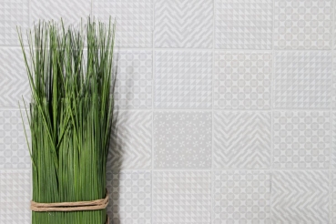 Hand pattern retro vintage mosaic tile ceramic gray Geo Grey MOS22B-1402_m
