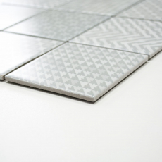 Hand pattern retro vintage mosaic tile ceramic gray Geo Grey MOS22B-1402_m