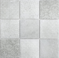 Retro vintage mosaic tile wall ceramic cement look gray mix tile backsplash kitchen - MOS22-CELLO