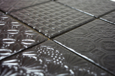 Retro vintage mosaic tile wall ceramic black structure wall bathroom kitchen toilet cladding - MOS22B-1403