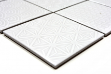 Retro vintage mosaic tile wall ceramic white structure tile mirror bathroom tile wall tile - MOS22B-0104