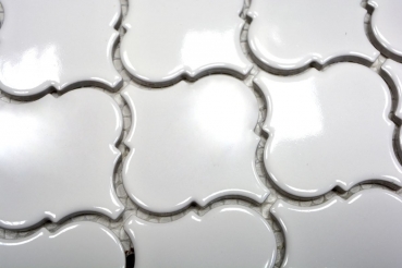 Hand-patterned retro vintage mosaic tile ceramic Florentine white glossy MOS13-1WG_m