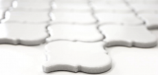 Hand-patterned retro vintage mosaic tile ceramic Florentine white glossy MOS13-1WG_m