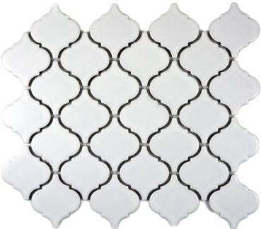 Hand-patterned retro vintage mosaic tile ceramic Florentine white matt MOS13-11WM_m
