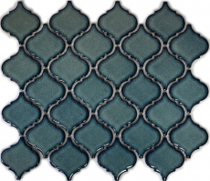 Florentine retro vintage mosaic tile ceramic blue speckled glossy wall bathroom kitchen WC - MOS13-0408