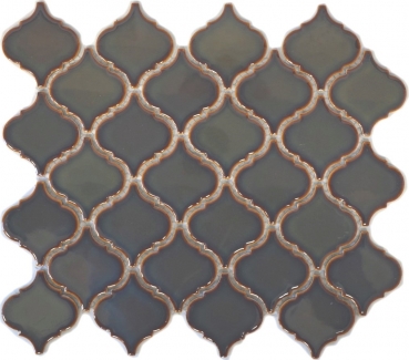 Retro vintage mosaic tiles ceramic Florentine old green glossy MOS13-0508_f | 10 mosaic mats