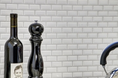 Mini Metro Subway mosaic facet WHITE mosaic tile ceramic tile backsplash kitchen MOS26-0102