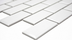 Metro Subway mosaic tiles ceramic WHITE tile backsplash kitchen wall MOS26M-0101_f | 10 mosaic mats