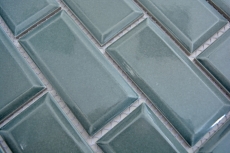 Metro Subway Tiles Petrol Gray Green Facet Mosaic Tile Ceramic Tile Backsplash Kitchen Wall MOS26M-0218