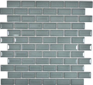 Mini Metro Subway mosaic tiles ceramic tile backsplash kitchen petrol MOS26-0218_f | 10 mosaic mats