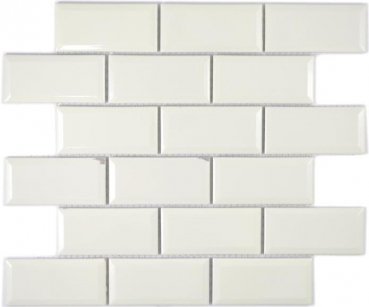 Metro Subway mosaic tiles ceramic ivory tile backsplash kitchen MOS26-1902_f | 10 mosaic mats