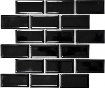 Hand sample Metro Subway mosaic tile ceramic tile backsplash kitchen black MOS26M-0303_m