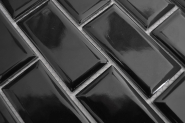 Hand sample Metro Subway mosaic tile ceramic tile backsplash kitchen black MOS26M-0303_m