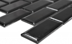 Hand sample Metro Subway mosaic tile ceramic tile backsplash kitchen black MOS26M-0303_m