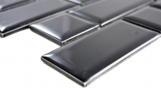 Metro Subway Tiles Black Facet Mosaic Tile Ceramic Tile Backsplash Kitchen MOS26WM-0301