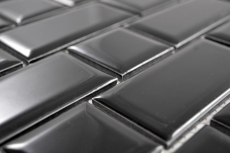 Metro Subway Tiles Black Facet Mosaic Tile Ceramic Tile Backsplash Kitchen MOS26WM-0301