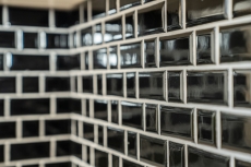 Metro Subway Tiles Black Facet Mosaic Tile Ceramic Tile Backsplash Kitchen MOS26WM-0301