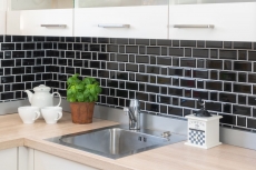 Metro Subway Tiles Black Facet Mosaic Tile Ceramic Tile Backsplash Kitchen MOS26WM-0301