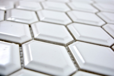 Hand pattern mosaic tile ceramic diamond metro white glossy tile backsplash kitchen MOS13MD-0101_m