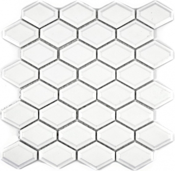Hand-patterned mosaic tile ceramic diamond metro white matt tile backsplash kitchen MOS13MD-0111_m