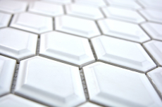 Hand-patterned mosaic tile ceramic diamond metro white matt tile backsplash kitchen MOS13MD-0111_m
