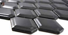 Hand-patterned mosaic tile ceramic diamond metro black glossy tile backsplash kitchen MOS13MD-0301_m
