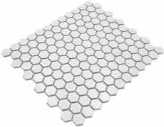 Hexagonal hexagon mosaic tile ceramic mini white matt wall shower tile wall tile bathroom tile kitchen - MOS11A-0111