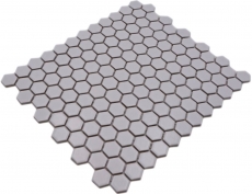 Hexagonal hexagon mosaic tile ceramic mini white matt wall shower tile wall tile bathroom tile kitchen - MOS11A-0111