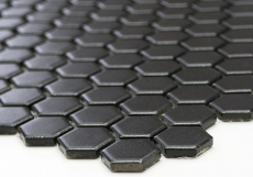 Hexagonal hexagon mosaic tile ceramic mini black matt shower splashback tile wall tile bathroom tile - MOS11A-0311