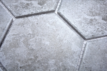 Hand pattern mosaic tile ceramic gray hexagon cement kitchen tile WC bathroom tile MOS11F-0202_m