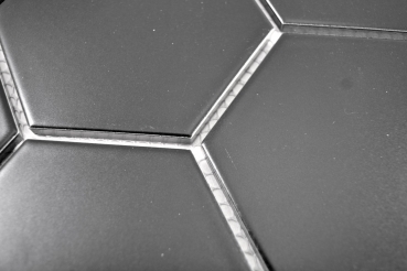 Hand-patterned mosaic tile ceramic hexagon black matt kitchen tile WC bathroom tile MOS11F-0311_m