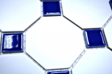 Mosaic tiles ceramic octagonal white matt cobalt blue glossy mosaic wall kitchen splashback MOSOcta-180_f | 10 mosaic mats