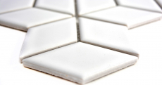 Cube mosaic tile ceramic 3D white glossy wall tile bathroom tile kitchen tile - MOS13OV-0101