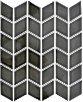 Hand-patterned mosaic tile ceramic white diamond black glossy wave kitchen splashback MOS13DS-0302_m