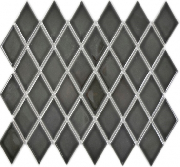 Retro mosaic tile ceramic diamond black glossy shower splashback tile backsplash kitchen MOS13-DS0301