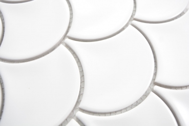 Fan mosaic tile ceramic fish scale drop white tile WC bathroom tile wall tile - MOS13-FS01